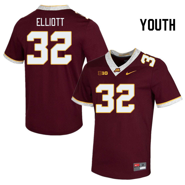 Youth #32 Alex Elliott Minnesota Golden Gophers College Football Jerseys Stitched Sale-Maroon